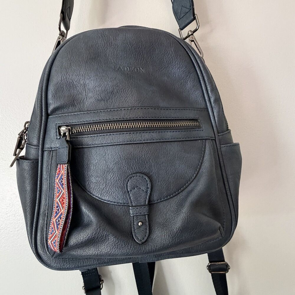 FADEON Women’s Backpack Purse Vegan Leather Waterproof Blue Multi-Pocket Travel - Picture 4 of 16